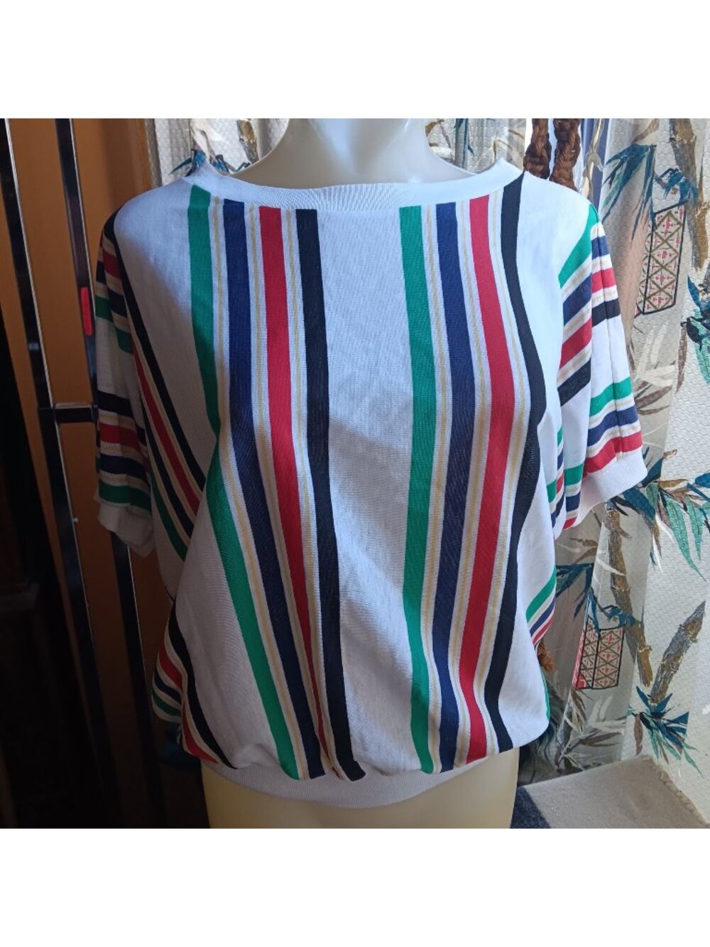 Vintage Womens Ultra Thin 1980's T-shirt Top D.K. Gold Donkenny Striped